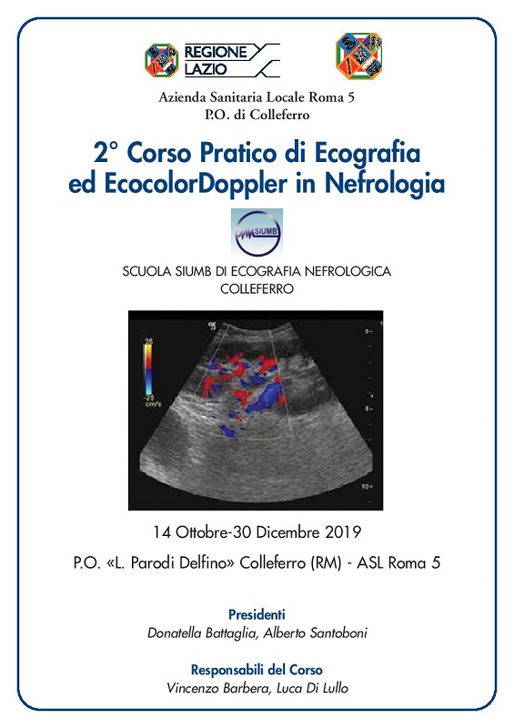 Programma 2Â° Corso Pratico di Ecografia ed EcocolorDoppler in Nefrologia